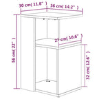 vidaXL Beistelltisch Braun Eichen-Optik 36x30x56 cm Holzwerkstoff