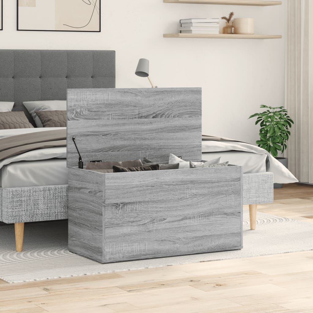 vidaXL Aufbewahrungstruhe Grau Sonoma 84x42x46 cm Holzwerkstoff