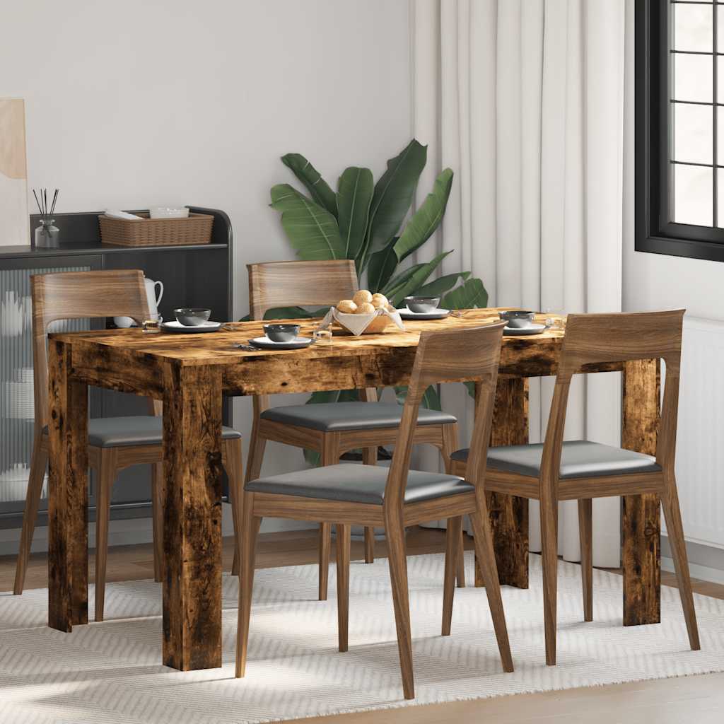 vidaXL Esstisch Räuchereiche 140x74,5x76 cm Holzwerkstoff