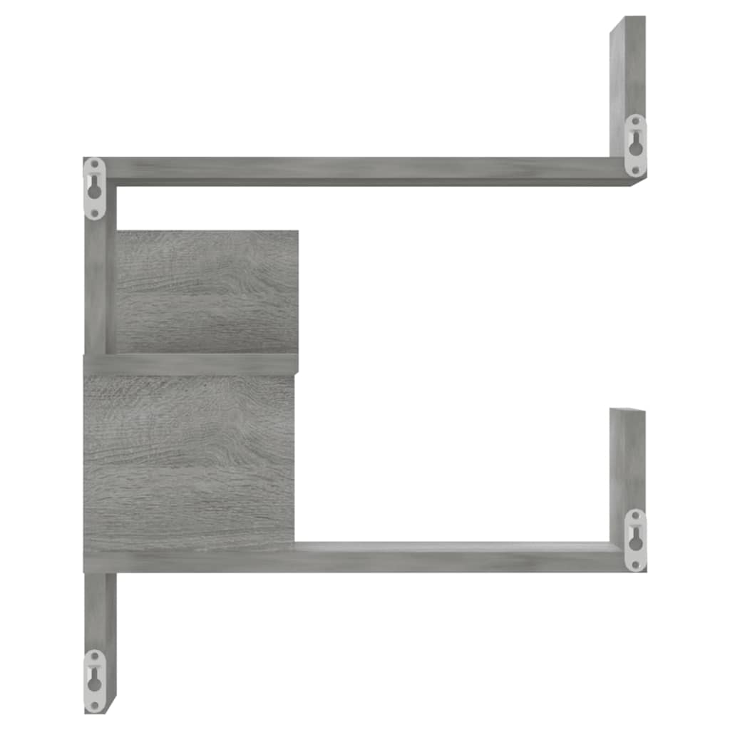 vidaXL Wand-Eckregale 2 Stk. Grau Sonoma 40x40x50 cm Holzwerkstoff