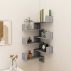 vidaXL Wand-Eckregale 2 Stk. Grau Sonoma 40x40x50 cm Holzwerkstoff