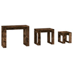 vidaXL Satztische 3 Stk. Räuchereiche Holzwerkstoff