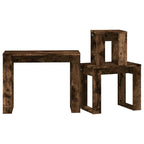 vidaXL Satztische 3 Stk. Räuchereiche Holzwerkstoff