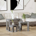 vidaXL Satztische 3 Stk. Grau Sonoma Holzwerkstoff