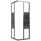 vidaXL Duschkabine mit Streifen ESG 80x80x180 cm Schwarz