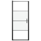 vidaXL Duschtür 81x195 cm Halbmatt Hartglas Schwarz