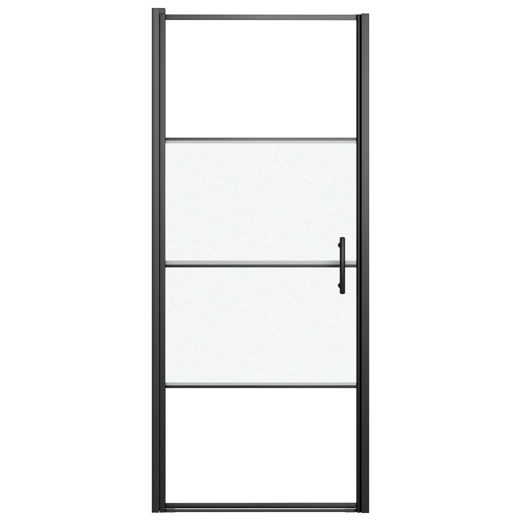 vidaXL Duschtür 81x195 cm Halbmatt Hartglas Schwarz