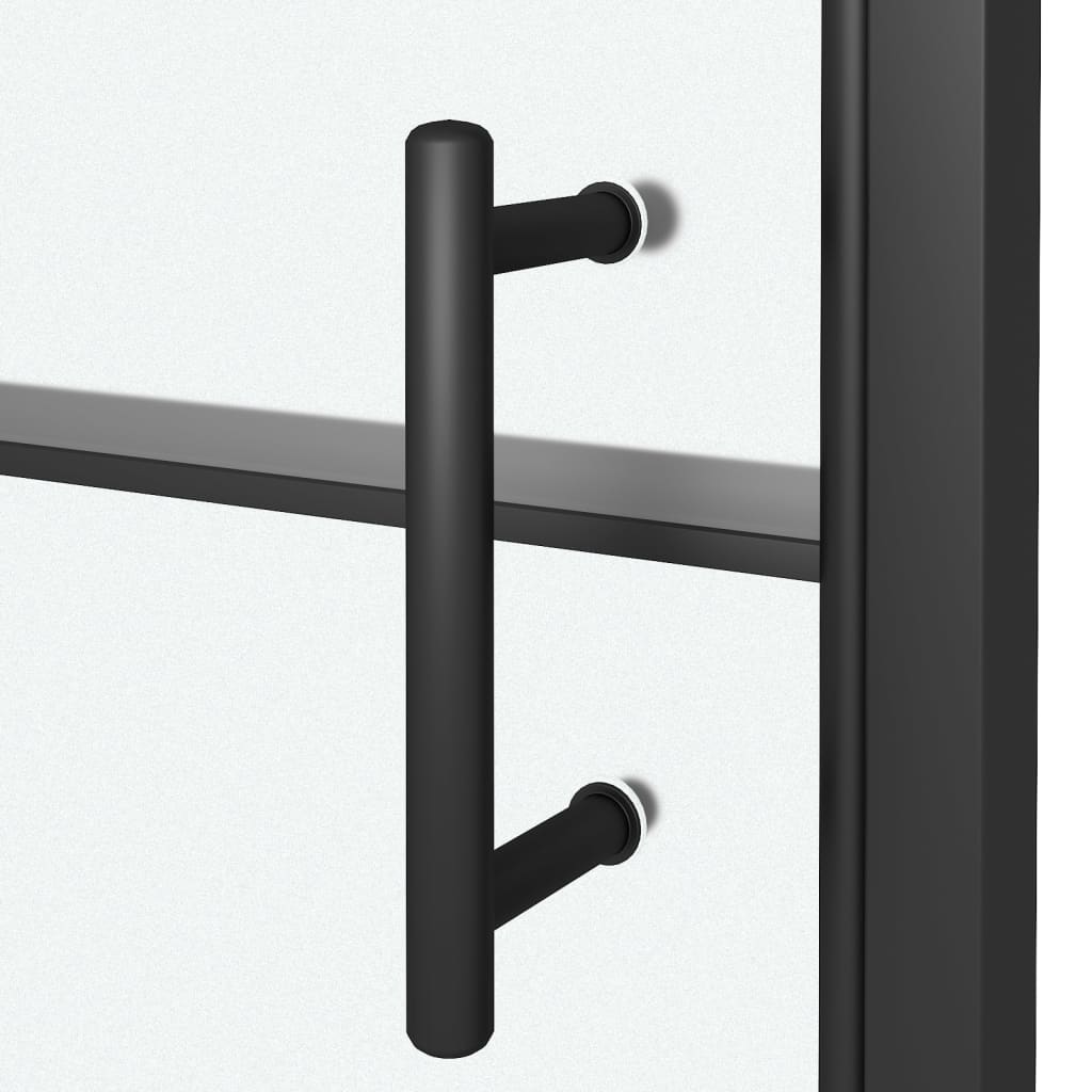 vidaXL Duschtür 81x195 cm Halbmatt Hartglas Schwarz