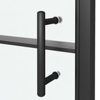vidaXL Duschtür 81x195 cm Halbmatt Hartglas Schwarz