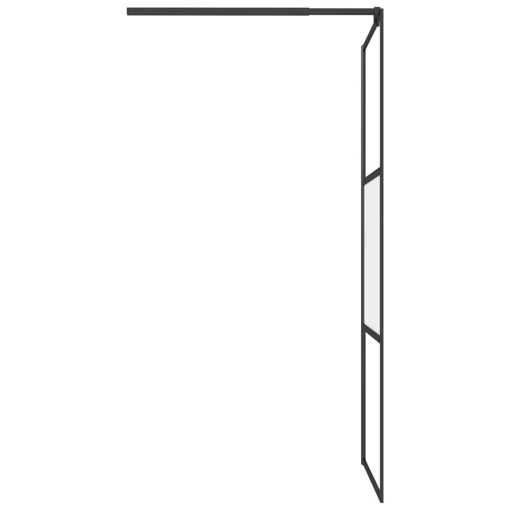 vidaXL Duschwand für Walk-In Dusche 80x195 cm ESG Halbmattiert Schwarz