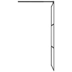 vidaXL Duschwand für Walk-In Dusche 80x195 cm ESG Halbmattiert Schwarz