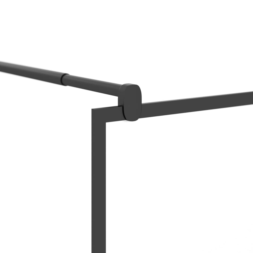 vidaXL Duschwand für Walk-In Dusche 80x195 cm ESG Halbmattiert Schwarz