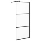 vidaXL Duschwand für Walk-In Dusche 80x195 cm ESG Mattiert Schwarz