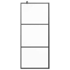 vidaXL Duschwand für Walk-In Dusche 80x195 cm ESG Mattiert Schwarz