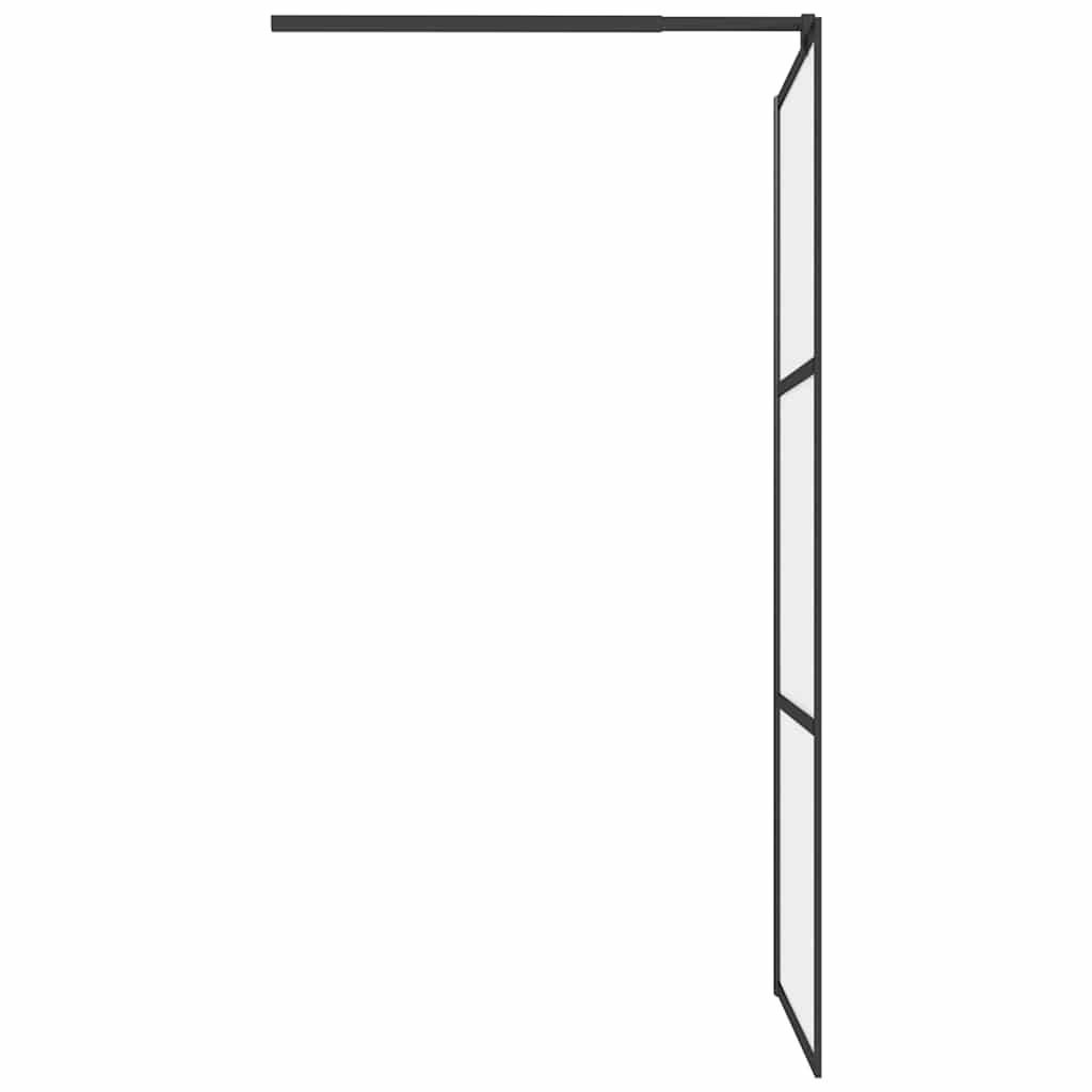 vidaXL Duschwand für Walk-In Dusche 80x195 cm ESG Mattiert Schwarz