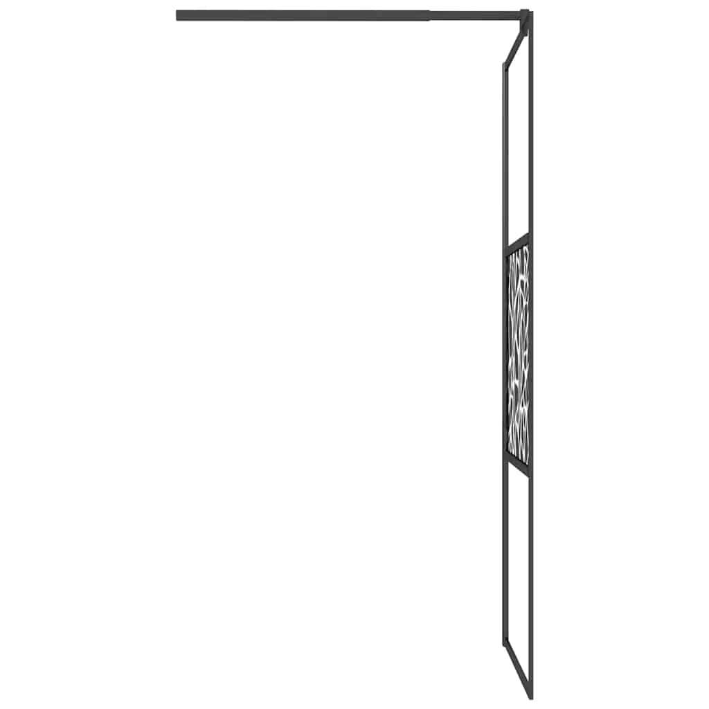 vidaXL Duschwand für Walk-In Dusche 80x195 cm ESG Steindesign Schwarz