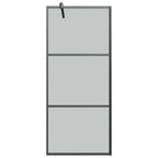 vidaXL Duschwand für Walk-In Dusche 80x195 cm Dunkel ESG Glas Schwarz