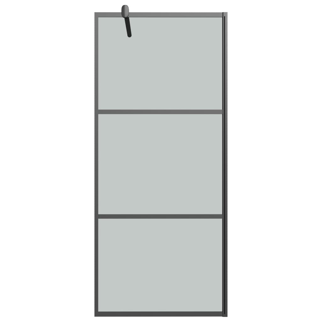 vidaXL Duschwand für Walk-In Dusche 80x195 cm Dunkel ESG Glas Schwarz