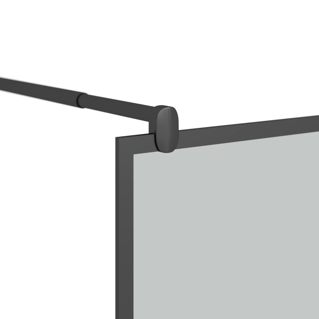 vidaXL Duschwand für Walk-In Dusche 80x195 cm Dunkel ESG Glas Schwarz