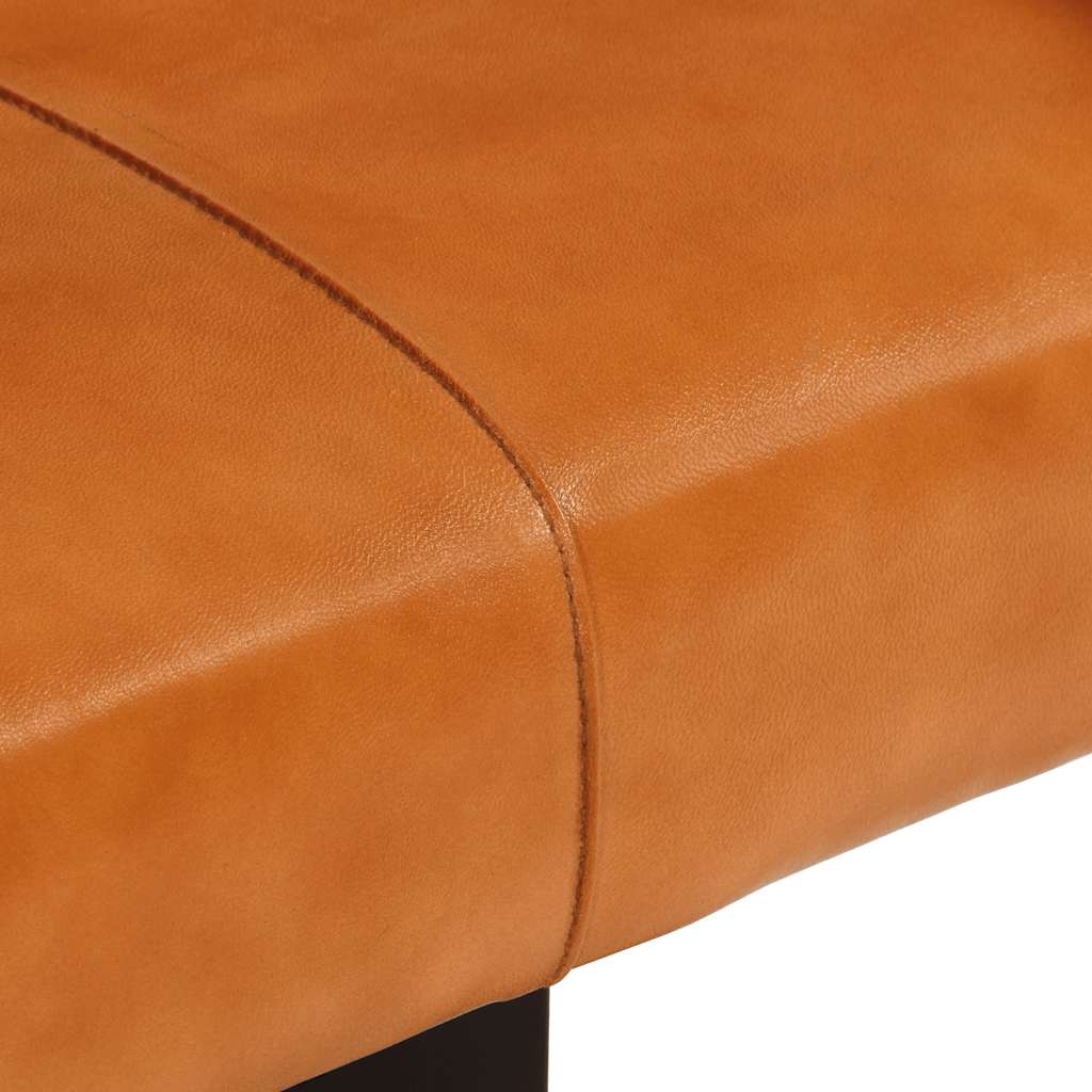 vidaXL Sitzbank Schwarz und Braun 110 cm Echtes Ziegenleder