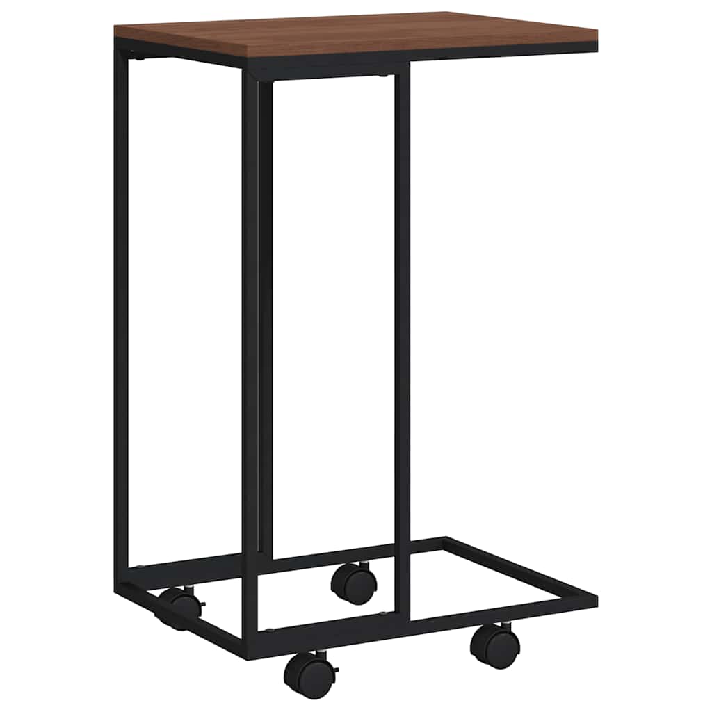 vidaXL Beistelltisch mit Rollen Schwarz 40x30x63,5 cm Holzwerkstoff