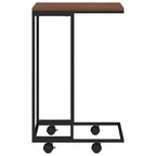 vidaXL Beistelltisch mit Rollen Schwarz 40x30x63,5 cm Holzwerkstoff