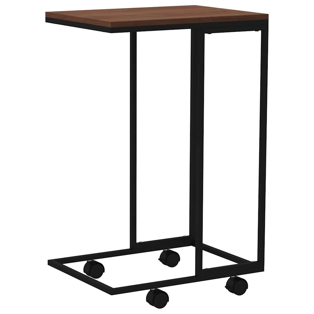vidaXL Beistelltisch mit Rollen Schwarz 40x30x63,5 cm Holzwerkstoff