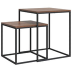 vidaXL Couchtisch-Set 2-tlg. Holzwerkstoff und Metall