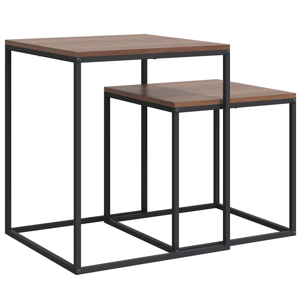 vidaXL Couchtisch-Set 2-tlg. Holzwerkstoff und Metall