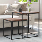vidaXL Couchtisch-Set 2-tlg. Holzwerkstoff und Metall