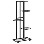 vidaXL Blumenständer 5-Etagen mit Rollen 44x23x100 cm Schwarz Eisen