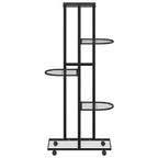 vidaXL Blumenständer 5-Etagen mit Rollen 44x23x100 cm Schwarz Eisen