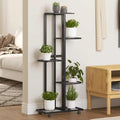 vidaXL Blumenständer 5-Etagen mit Rollen 44x23x100 cm Schwarz Eisen