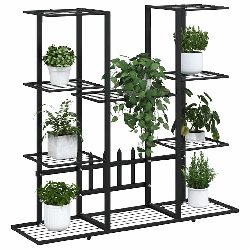 vidaXL Blumenständer 94,5x25x89 cm Schwarz Eisen