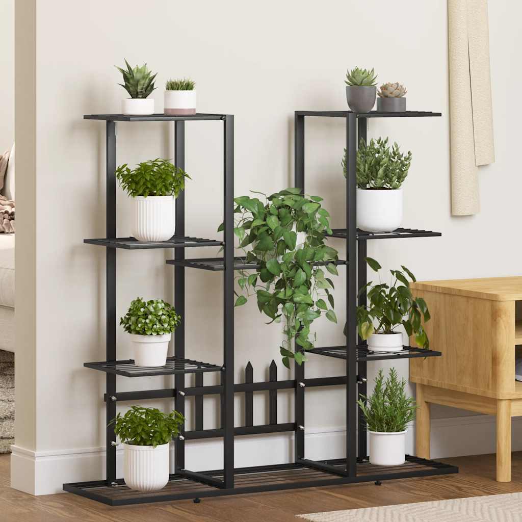 vidaXL Blumenständer 94,5x25x89 cm Schwarz Eisen