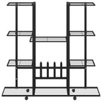 vidaXL Blumenständer mit Rollen 94,5x24,5x91,5 cm Schwarz Eisen