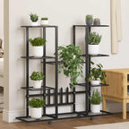 vidaXL Blumenständer mit Rollen 94,5x24,5x91,5 cm Schwarz Eisen