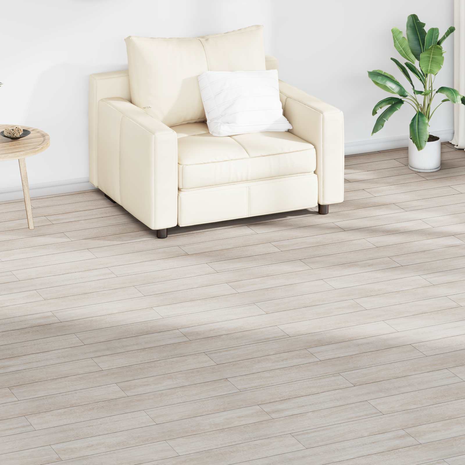 vidaXL Bodenplanken 18 pcs Eiche Klassik Weiß 2,51 m² PVC