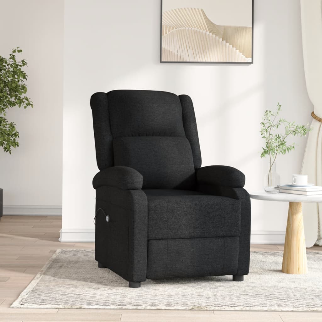 vidaXL Relaxsessel Elektrisch Schwarz Stoff