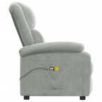 vidaXL Massagesessel Elektrisch Hellgrau Samt