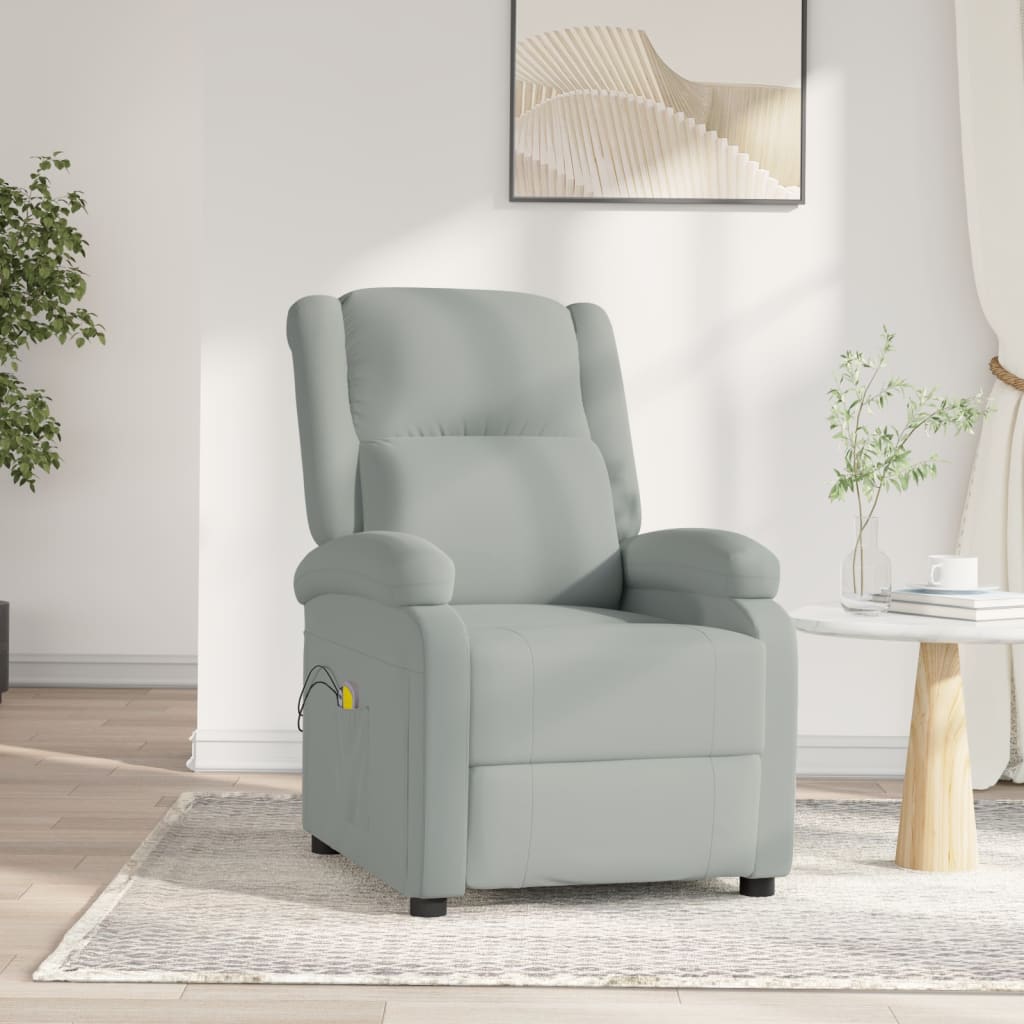 vidaXL Massagesessel Elektrisch Hellgrau Samt