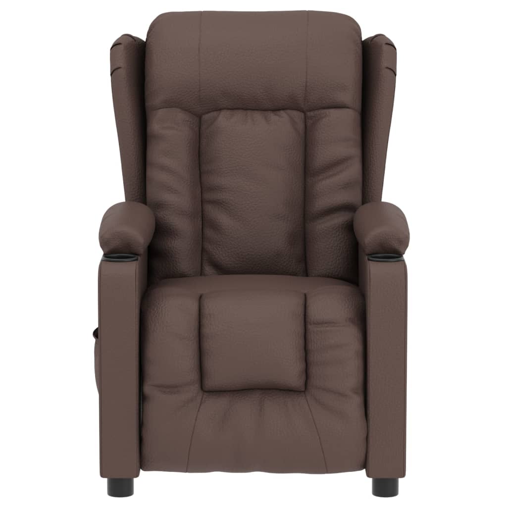 vidaXL Elektrischer Relaxsessel Braun Kunstleder