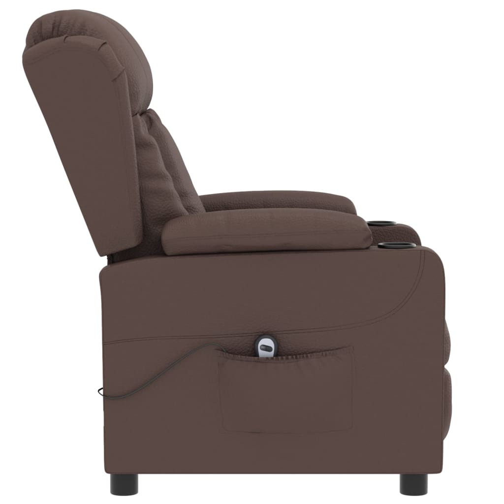vidaXL Elektrischer Relaxsessel Braun Kunstleder