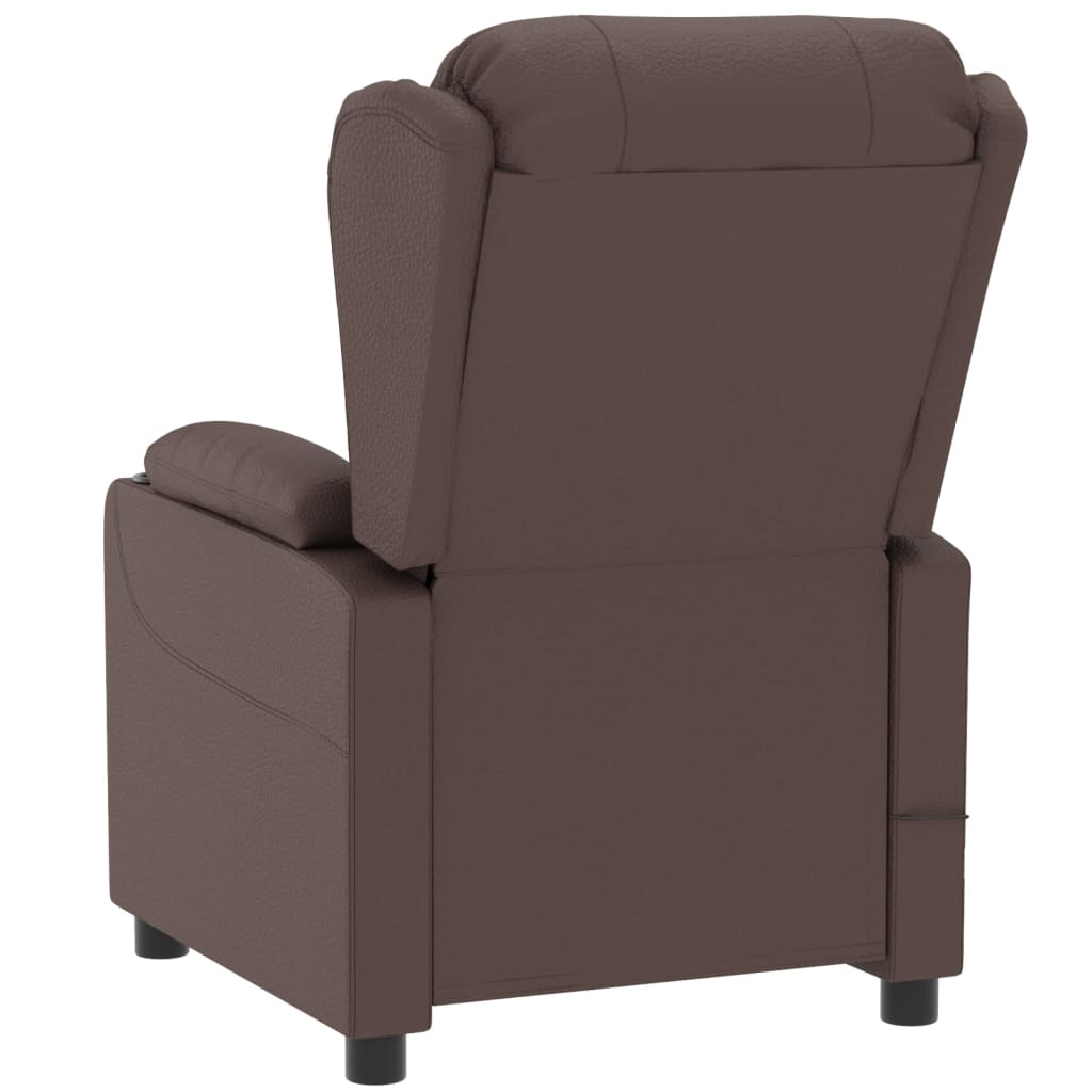 vidaXL Elektrischer Relaxsessel Braun Kunstleder