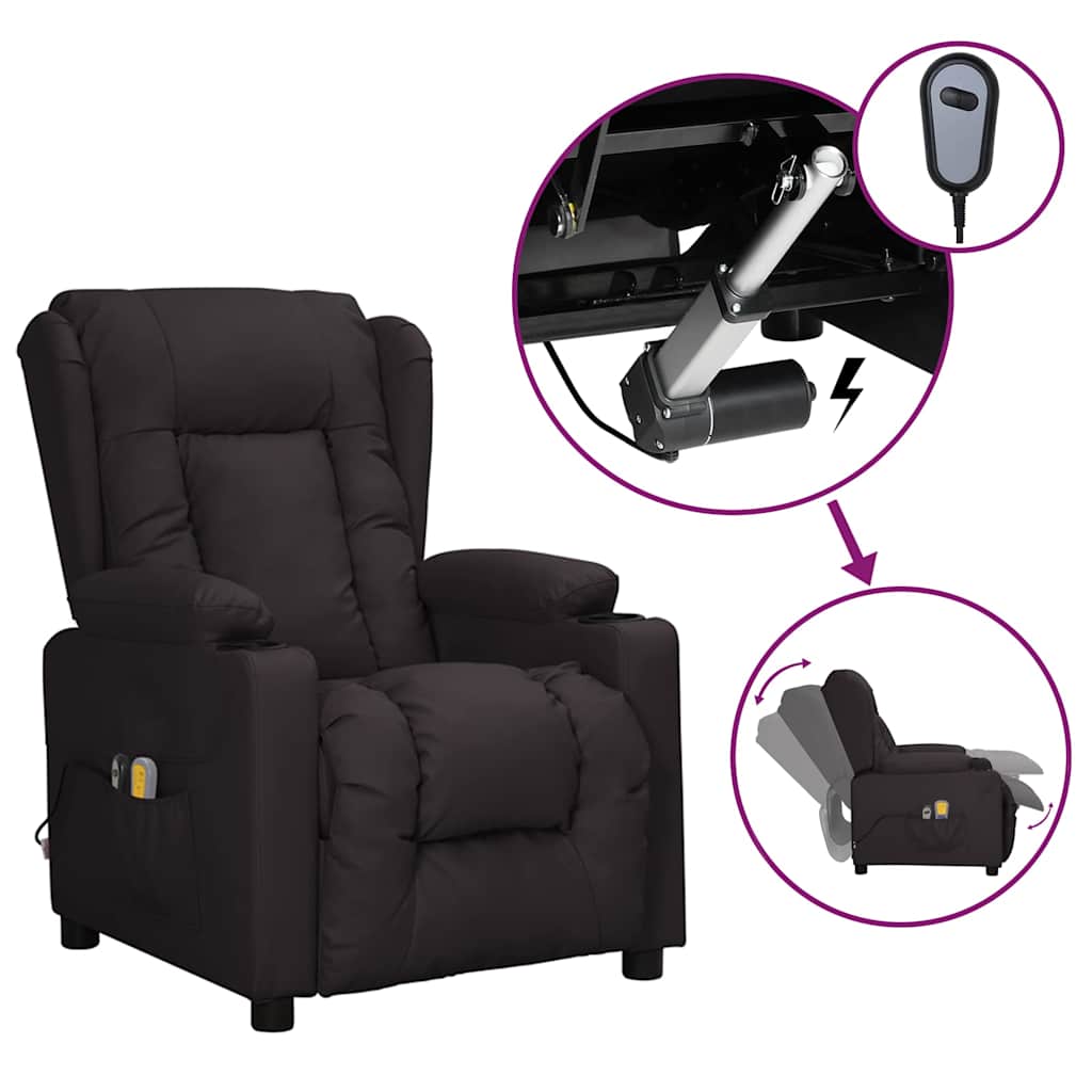 vidaXL Massagesessel Elektrisch Schwarz Kunstleder