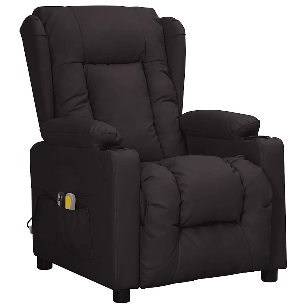 vidaXL Massagesessel Elektrisch Schwarz Kunstleder