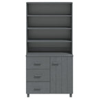 vidaXL Highboard HAMAR Massivholz Kiefer Dunkelgrau