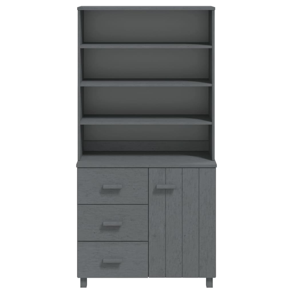 vidaXL Highboard HAMAR Massivholz Kiefer Dunkelgrau