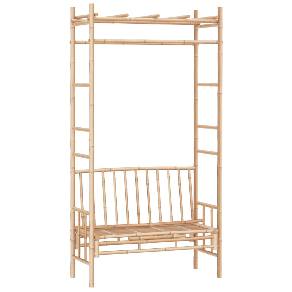 vidaXL Gartenbank mit Pergola 116 cm Bambus
