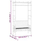 vidaXL Gartenbank mit Pergola 116 cm Bambus